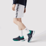 Men Lacoste V0ZN1536 White 800 SPORT Contrast Print Tennis Shorts - Image 6