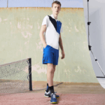 Men Lacoste V0ZN1537 Blue Black 6J4 SPORT Contrast Print Tennis Shorts