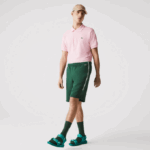 Men Lacoste V0ZN1539 Green 132 Branded Bands Cotton Fleece Blend Shorts