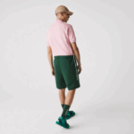 Men Lacoste V0ZN1539 Green 132 Branded Bands Cotton Fleece Blend Shorts - Image 3