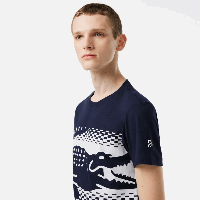Men Lacoste V0ZN153 Navy Blue 166 Tennis x Novak Djokovic T-Shirt - Image 2