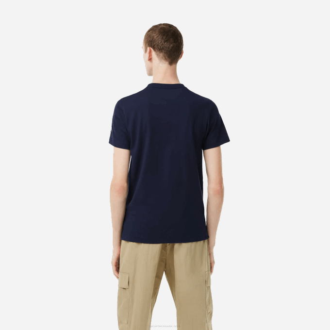 Men Lacoste V0ZN153 Navy Blue 166 Tennis x Novak Djokovic T-Shirt - Image 3