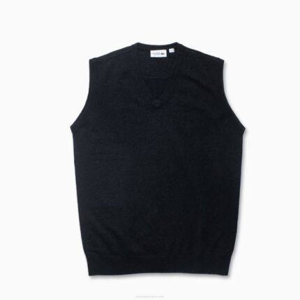 Men Lacoste V0ZN1543 Black 031 Cashmere Sweater Vest