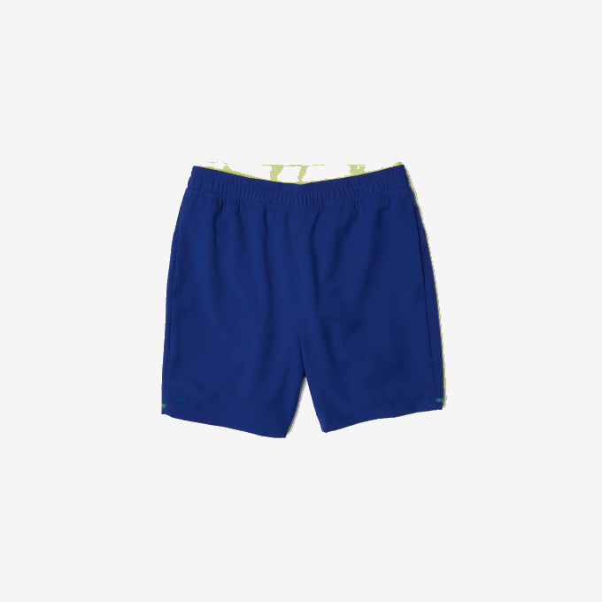 Men Lacoste V0ZN1544 Blue Flashy Yellow White 8Q6 SPORT Layered Shorts - Image 5