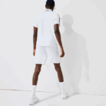 Men Lacoste V0ZN1547 White Navy Blue AJ0 SPORT French Open Edition Lightweight Stretch Shorts - Image 3