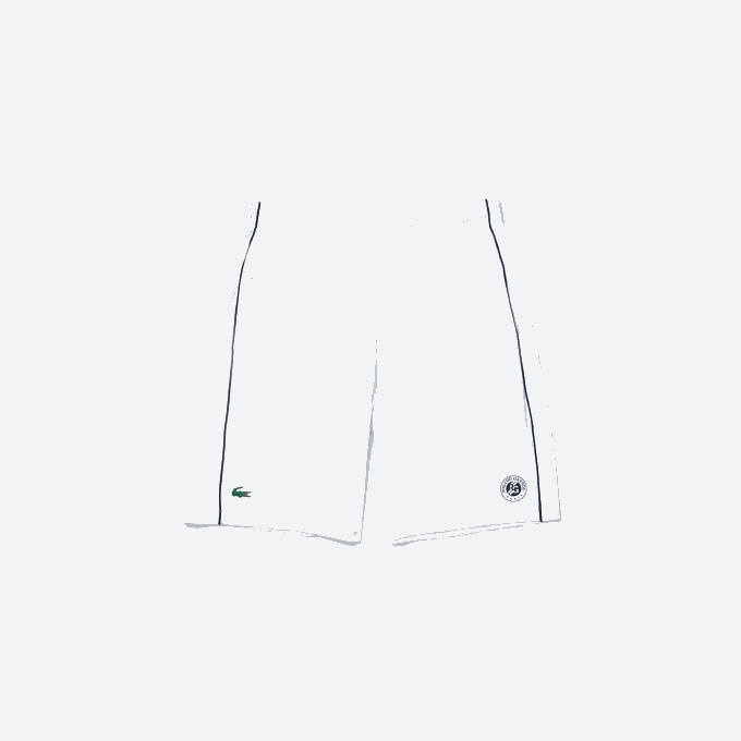 Men Lacoste V0ZN1547 White Navy Blue AJ0 SPORT French Open Edition Lightweight Stretch Shorts - Image 4