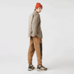 Men Lacoste V0ZN1549 Beige Navy Khaki Green 87E Check Print Water-Repellent Overshirt - Image 3