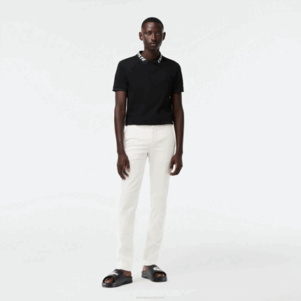 Men Lacoste V0ZN1550 White 70V New Classic Slim Fit Stretch Cotton Pants