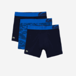 Men Lacoste V0ZN1551 Navy Blue 8W1 Camouflage Print Boxer Brief 3-Pack