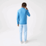 Men Lacoste V0ZN1553 Blue 4XA V-Neck Wool Sweater - Image 3