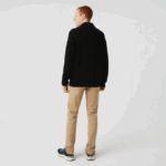Men Lacoste V0ZN1554 Black 031 V-Neck Wool Sweater - Image 2