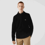 Men Lacoste V0ZN1554 Black 031 V-Neck Wool Sweater