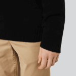 Men Lacoste V0ZN1554 Black 031 V-Neck Wool Sweater - Image 3