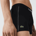 Men Lacoste V0ZN1557 Black White 258 Breathable Technical Mesh Trunk - Image 2