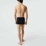 Men Lacoste V0ZN1557 Black White 258 Breathable Technical Mesh Trunk - Image 3