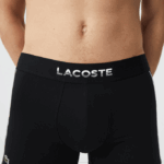 Men Lacoste V0ZN1557 Black White 258 Breathable Technical Mesh Trunk - Image 4