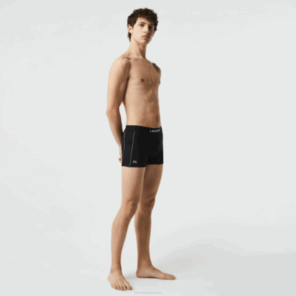 Men Lacoste V0ZN1557 Black White 258 Breathable Technical Mesh Trunk