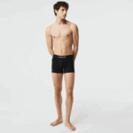 Men Lacoste V0ZN1557 Black White 258 Breathable Technical Mesh Trunk - Image 6