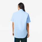 Men Lacoste V0ZN1562 Blue HBP Regular Fit Solid Cotton Shirt - Image 2