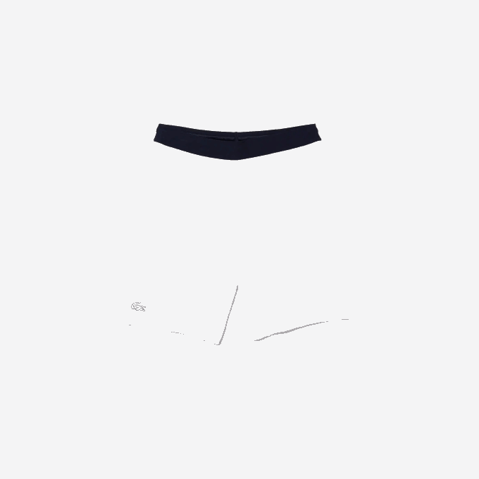 Men Lacoste V0ZN1563 White Navy Blue White B0X SPORT Contrasting Elasticized Waist Jacquard Shorts - Image 4