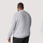 Men Lacoste V0ZN1568 Grey Chine CCA V-Neck Organic Cotton Sweater - Image 10