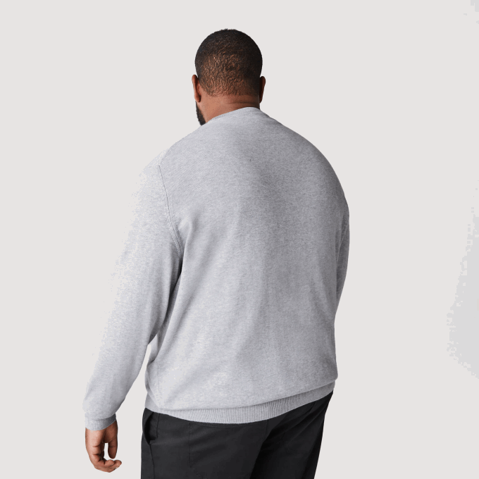 Men Lacoste V0ZN1568 Grey Chine CCA V-Neck Organic Cotton Sweater - Image 10
