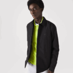 Men Lacoste V0ZN1569 Black 031 Water-Resistant Overshirt - Image 2