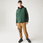 Men Lacoste V0ZN1570 Green 5HX Water-Resistant Overshirt - Image 2