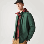 Men Lacoste V0ZN1570 Green 5HX Water-Resistant Overshirt