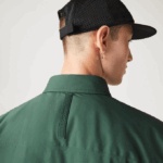Men Lacoste V0ZN1570 Green 5HX Water-Resistant Overshirt - Image 8
