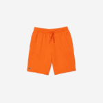 Men Lacoste V0ZN1577 Orange TV1 SPORT Tennis Fleece Shorts - Image 5