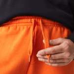 Men Lacoste V0ZN1577 Orange TV1 SPORT Tennis Fleece Shorts - Image 7