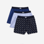 Men Lacoste V0ZN1578 Navy Blue VUC Ultra-Soft Cotton Boxer 3-Pack - Image 4