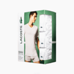 Men Lacoste V0ZN1579 White 001 Lounge T-Shirt 3-Pack - Image 2