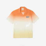 Men Lacoste V0ZN1584 Orange White Yellow Z81 LIVE Relaxed Fit Gradated Print Shirt - Image 5