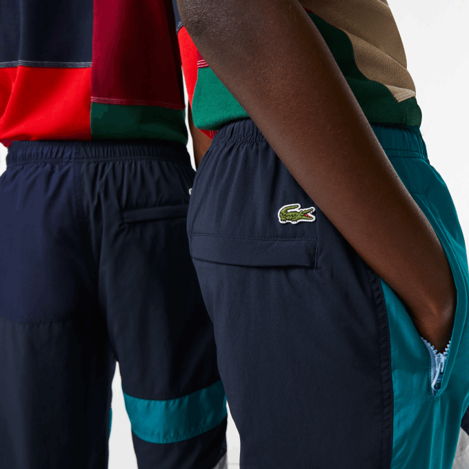 Men Lacoste V0ZN1586 Multicolor C50 Water-Repellent Patchwork Trackpants - Image 3
