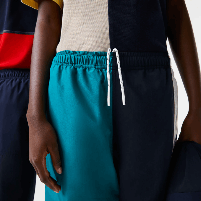 Men Lacoste V0ZN1586 Multicolor C50 Water-Repellent Patchwork Trackpants - Image 5