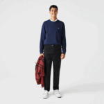 Men Lacoste V0ZN1587 Black 031 Organic Cotton Gabardine Chinos