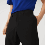Men Lacoste V0ZN1588 Black 031 Slim Fit Light Water-Resistant Chinos - Image 8