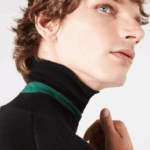 Men Lacoste V0ZN1591 Black 031 Turtleneck Merino Wool Sweater - Image 3