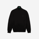 Men Lacoste V0ZN1591 Black 031 Turtleneck Merino Wool Sweater - Image 4