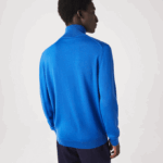 Men Lacoste V0ZN1594 Blue K1Q Turtleneck Merino Wool Sweater - Image 3