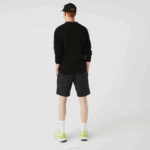 Men Lacoste V0ZN1597 Grey EL6 Organic Brushed Cotton Fleece Shorts - Image 2
