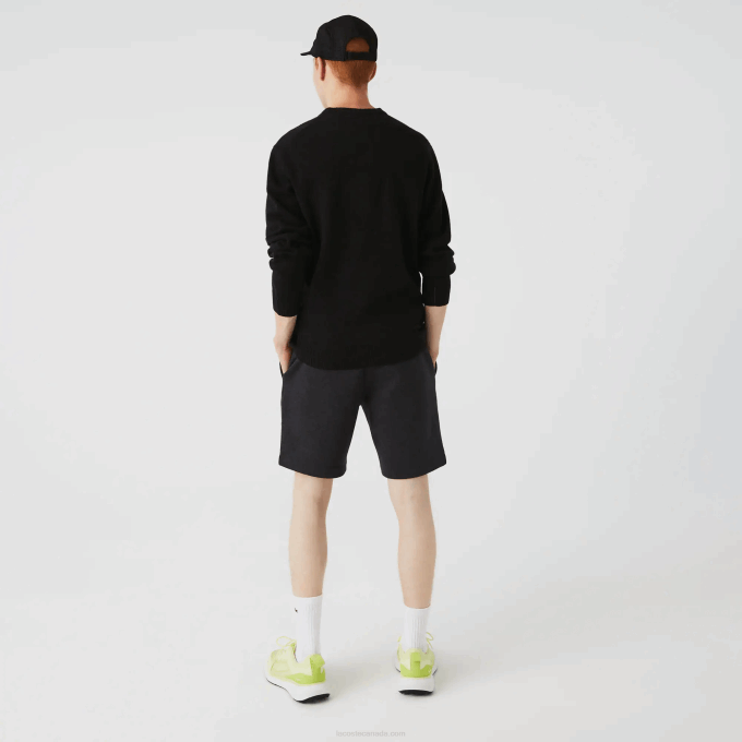 Men Lacoste V0ZN1597 Grey EL6 Organic Brushed Cotton Fleece Shorts - Image 2