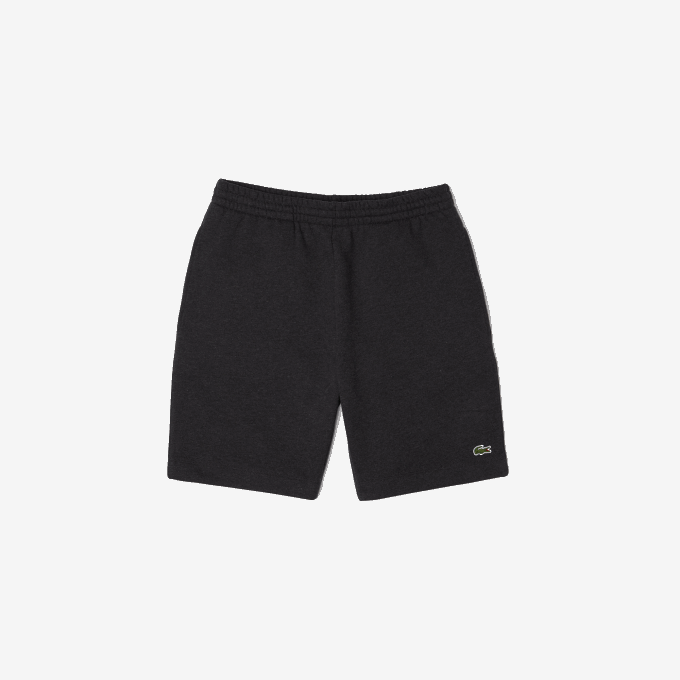 Men Lacoste V0ZN1597 Grey EL6 Organic Brushed Cotton Fleece Shorts - Image 3