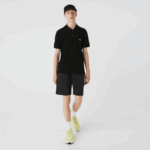 Men Lacoste V0ZN160 Black 031 Original L.12.12 Slim Fit Polo - Image 2