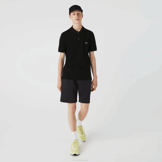 Men Lacoste V0ZN160 Black 031 Original L.12.12 Slim Fit Polo - Image 2