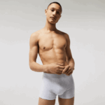 Men Lacoste V0ZN1616 Black Grey Chine SNP L.12.12 Pique Boxer Briefs 2-Pack - Image 2