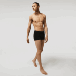 Men Lacoste V0ZN1616 Black Grey Chine SNP L.12.12 Pique Boxer Briefs 2-Pack - Image 4