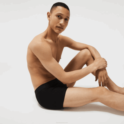 Men Lacoste V0ZN1616 Black Grey Chine SNP L.12.12 Pique Boxer Briefs 2-Pack